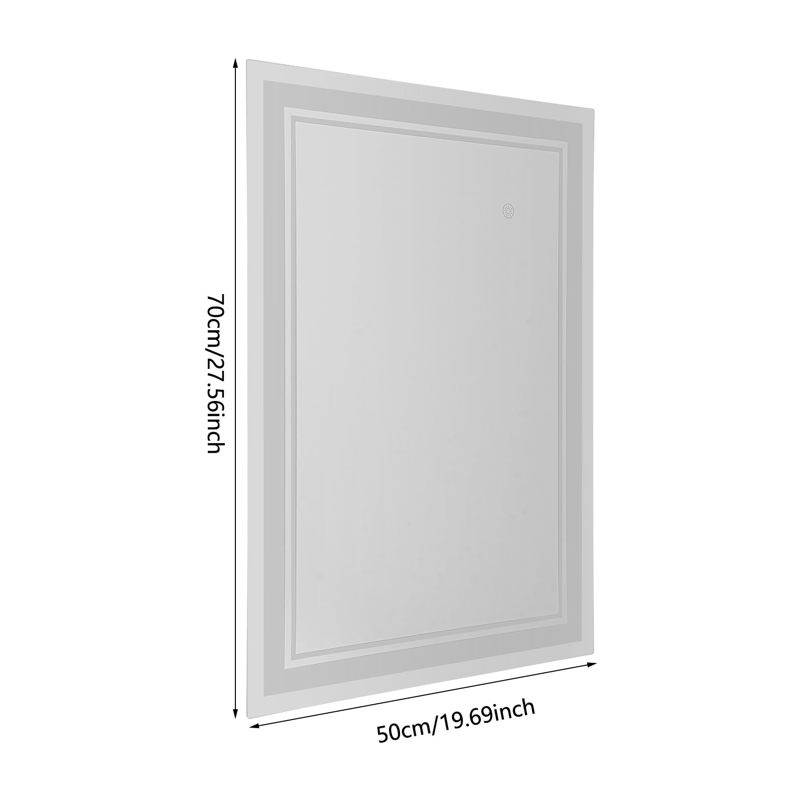 LED-Badezimmerspiegel dimmbar mit 3 Lichtfarben Touch-Schalter IPX4 70x50cm Wandspiegel für Make-up Rasur Hautpflege