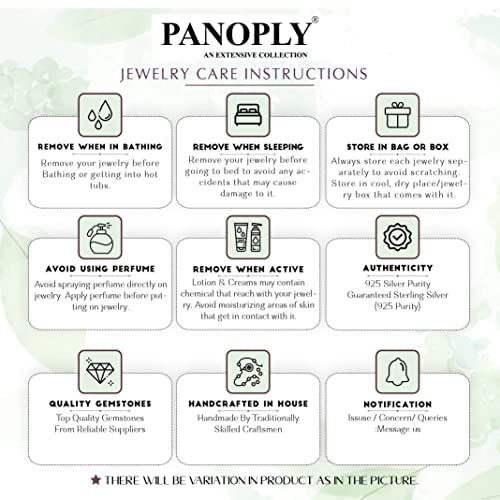 PANOPLY Solid 925 Sterling Silver Heart Shape Natural Gemstone Rings for Women Anniversary Gift - Image 6