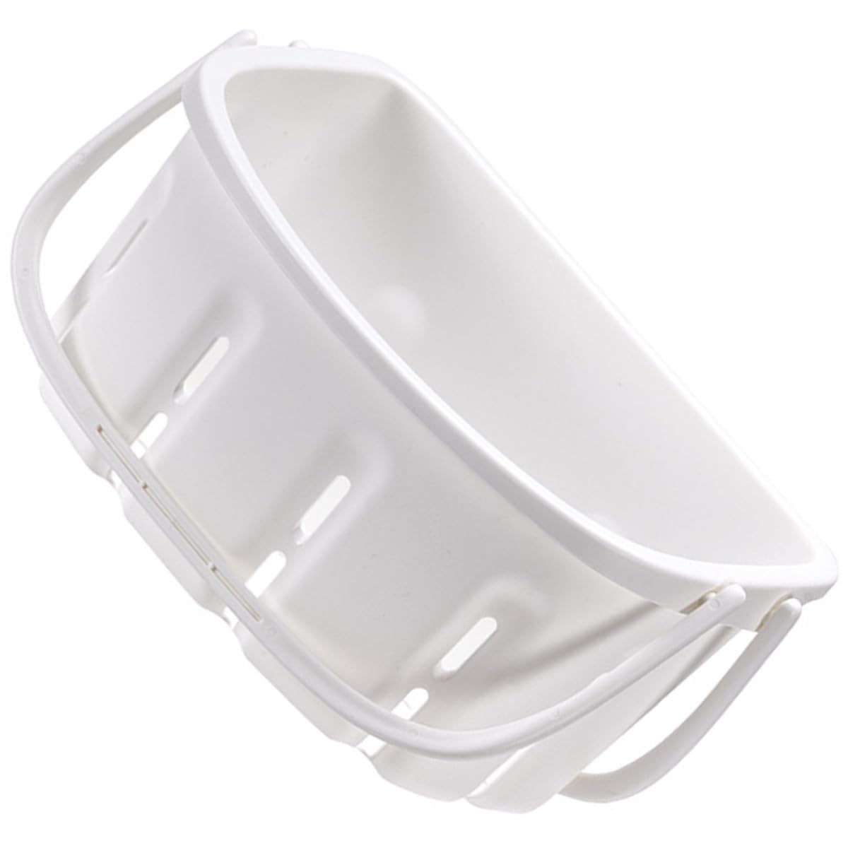 TEMPNAP Handheld Bathroom Basket and Shower Caddy Portable White PP Storage Basket with Handle Toiletries Organizer for Home