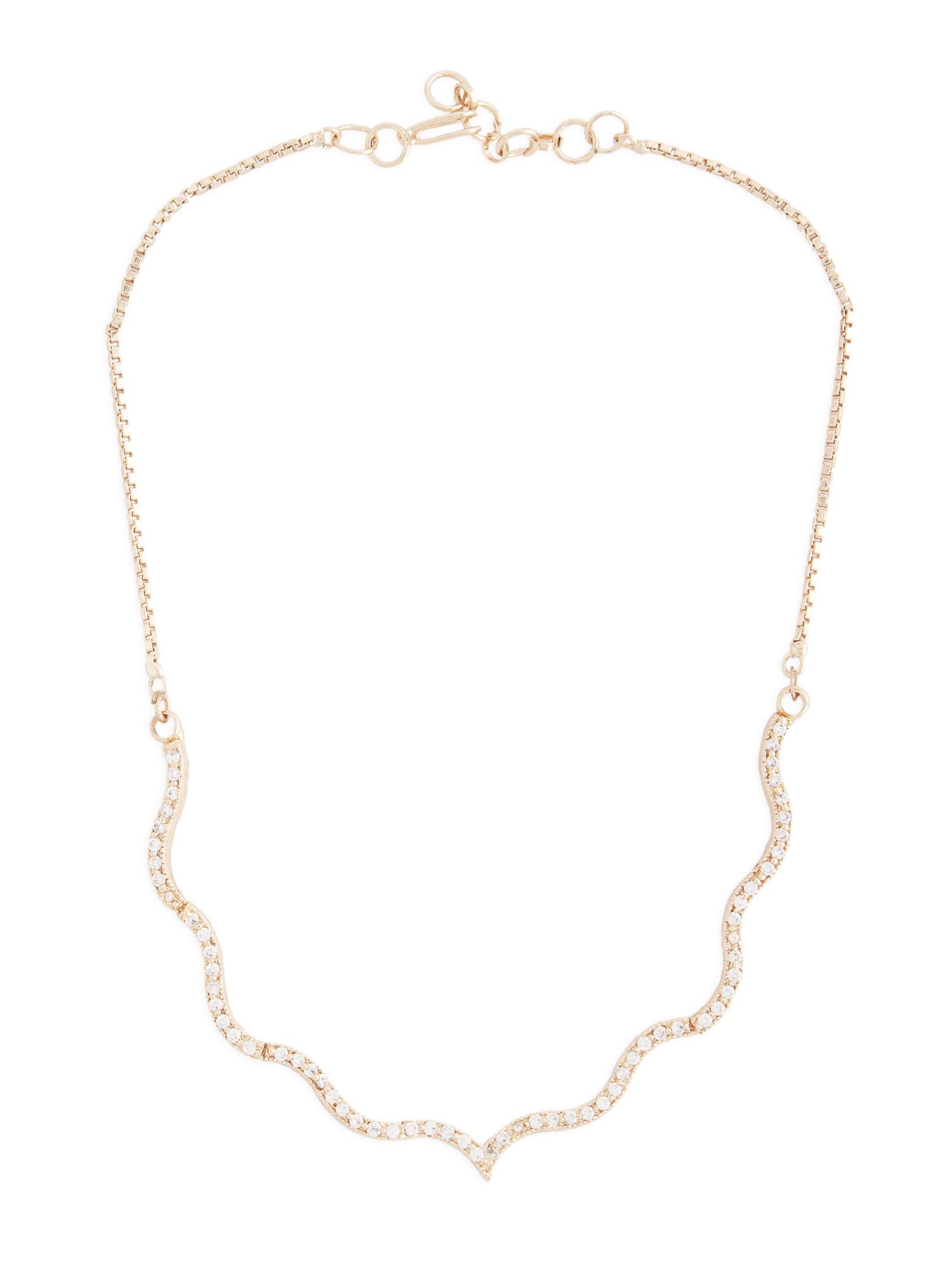 ZAVERI PEARLS Rose Gold Contemporary Cubic Zirconia Sleek Necklace For Women-ZPFK15269 (B0BRXLSKX8) Amazon Price History, Amazon Price Tracker