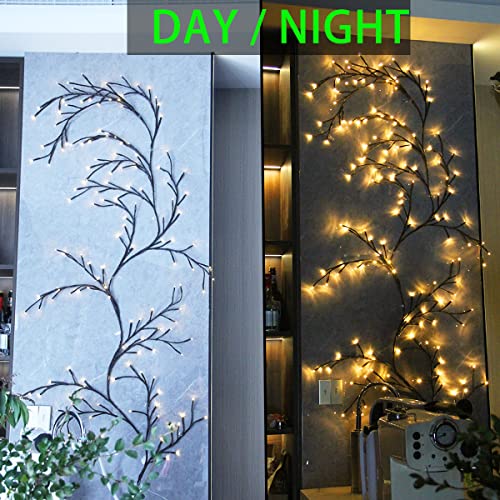Lighted Willow Vines Lights For Home Decor, 6Ft Christmas Swags Decoration Indoor Walls Decor, Artificial Plants Tree Branches, 144 Leds Willow Vine Lights For Walls Bedroom Living Room Decor #TOP3