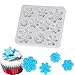 BESTonZON Cavity - 10 stampi per torte natalizie in silicone a forma di fiocco di neve, antiaderenti, resistenti al calore, in silicone flessibile per fai da te e dessert