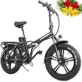 48V 750W Folding Ebike for Adults 30Mph 15Ah Lithium Battery 20“ 4.0 Fat Tire SHIMAMO 7 Speed...