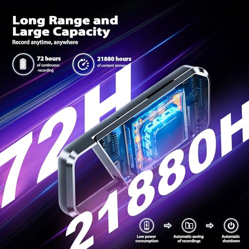 Image of 140GB Voice Activated Recorder - 21880H Portable Audio Recorder with Noise Reduction DSP 6.0 Digital Vioce Recorder with Playback for Lecture & Meeting - Recording Device