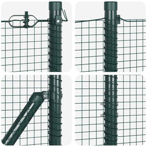 Qnhdfrt Stahl Maschendrahtzaun 1000 x 3,2 x 120 cm Grün für Garten, Hunde & Hühner, witterungsbeständig & rostfrei, moderner Drahtzaun zum Einzäunen von Terrasse, Weide und Campingplatz