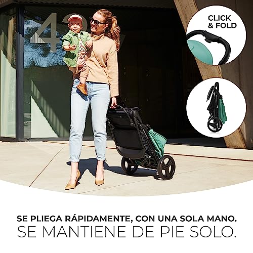 Kinderkraft RINE Silla de Paseo, Carrito bebé, cochecito bebé, Suspensión, Impermeable con UPF 50+, Plegable, Fácil de Plegar, Gris - imagen 3