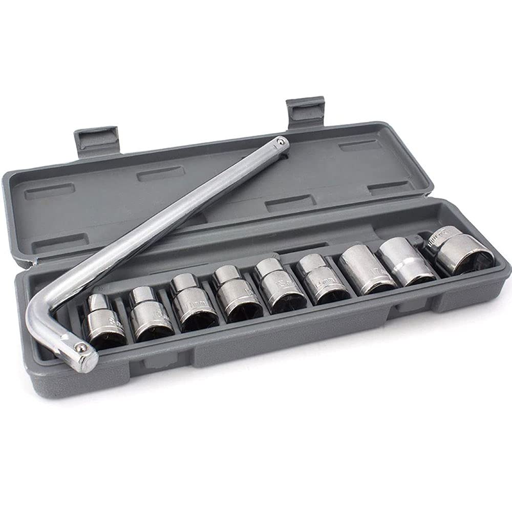 Mawson 10 pcs Tool Kit Set/Precise Sleeve Wrench Hand Tool 1/2inch Drive Metric Socket Set for Automobile Repair (Grey, 10-Pieces),Multi,10 PCS SOCKET SET(10PCS2021) (B09DBFT4S7) Amazon Price History, Amazon Price Tracker
