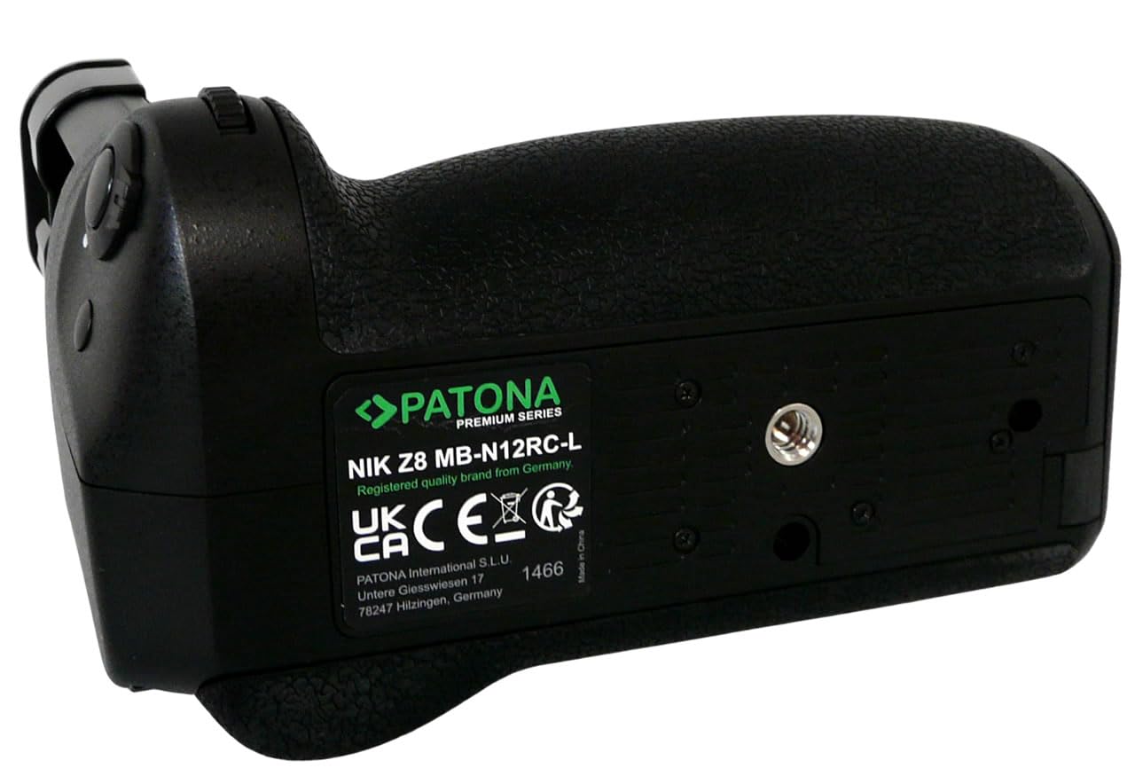PATONA Empuñadura de batería para Nikon Z8 (como MB-N12) con Mando multifunción con Pantalla – fach para 2X EN-EL15c, Carga USB-C en la empuñadura – Disparo Vertical para Retratos y Eventos