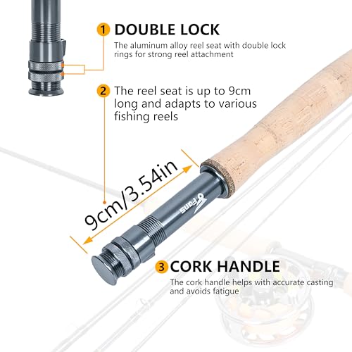 Image of 8Fans Fly Fishing Rod and Reel Combo, 4-Piece Slow Action Fly Rod