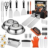 DY DECENT FAMILY 40PCS Griddle Accessories Kit, Flat Top Grill Accessories Set for Outdoor Barbecue. Griddle Accessories Set with Basting Cover, Spatula, Scraper, Burger Press, Tongs, Cleaning Kit