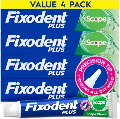 Fixodent Plus Scope Secure Denture Adhesive 2.0oz – Blue &amp; Green,(Pack of 24)