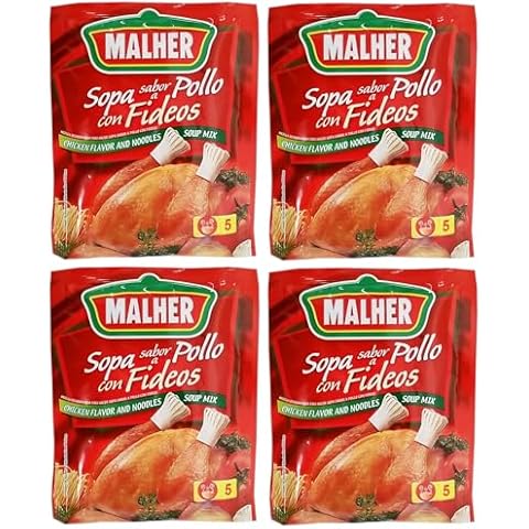 MALHER Sopa sabor Pollo con Fideos 54 gr. | Chicken Noodle Soup 1.9 oz. - 4 PACK Cover
