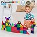 PicassoTiles 100 Piece Set 100pcs Magnet Building Tiles Clear Magnetic 3D Building Blocks Construction Playboards, Creativity Beyond Imagination, Inspirational, Recreational, Educational Conventional