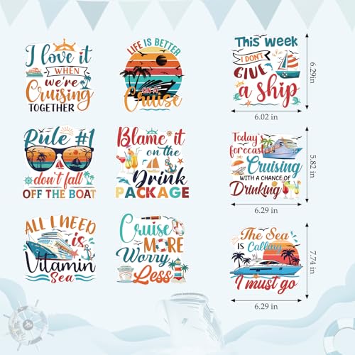 Image of Dazoratix Retro Cruise Door Decorations - 9 Pcs Large Ship Cabin Anchor Magnetic Essentials Funny Magnets Stickers Stateroom Decals for Summer Carnival Party Holiday Accessories Refrigerator Car Decor