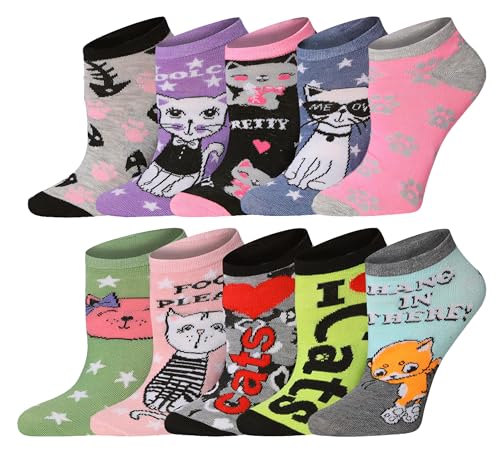 Image of Tipi Toe Women's 10 Pairs Lightweight Colorful Socks - Fun Low Cut Patterns for All-Day Comfort and Easy Everyday Style