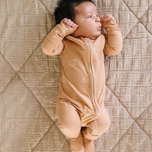 Image of Copper Pearl Zip-Up Footie Baby Pajamas - Soft Newborn Onesies for Boys & Girls, Tag-Free with Two-Way Zipper Baby Sleepers for Newborn - 24 Months, Cooper