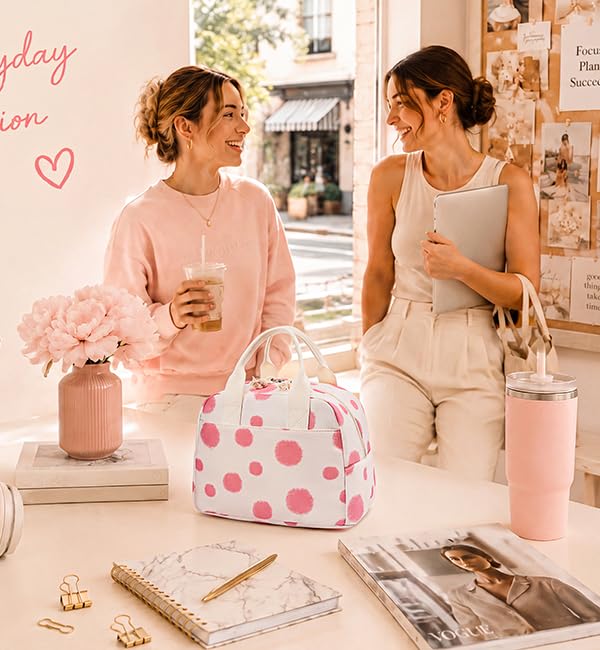 Image of LOVELYWIND Lunch Box for Women Cute Lunch Bags for Women Lunch Tote Bags Reusable Insulated Lunch Box Large Capacity Reusable Insulated Cooler for Work or Travel Gifts or Beach