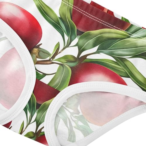 Fancy Girls Underwear Toddler 2t Cotton Little Girl Panties Red Pomegranates Green Leaves Briefs Kids Undies4
