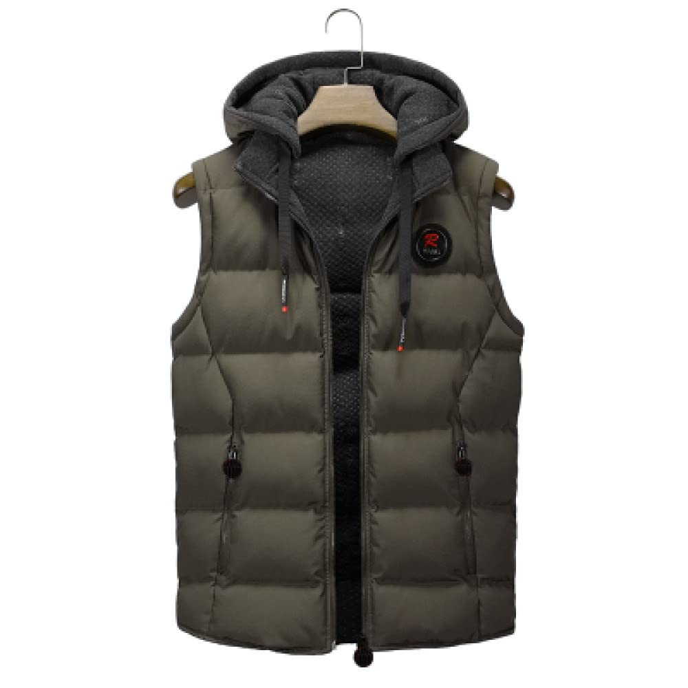 Daunenweste Herren - Warme Ärmellose Steppweste Für Den Winter, Braune Jacke, Leichte, Verstaubare Weste Mit Kapuze Für Männer, Für Männer, Studenten, Jungen, Top-Kleidung