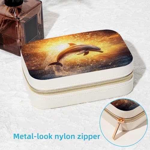 Boîte à bijoux portable avec miroir et rangements pour colliers