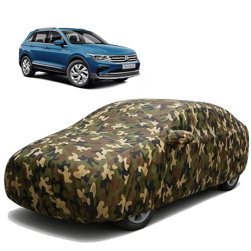 Image of Sulfar 100% Waterproof Car Body Cover for Volkswagen Tiguan - Triple-Stitched Dustproof UV, Heat & Rain Protection with Mirror Pockets, Full-Bottom Elastic & Free Storage Bag - All-Weather Indoor Outd