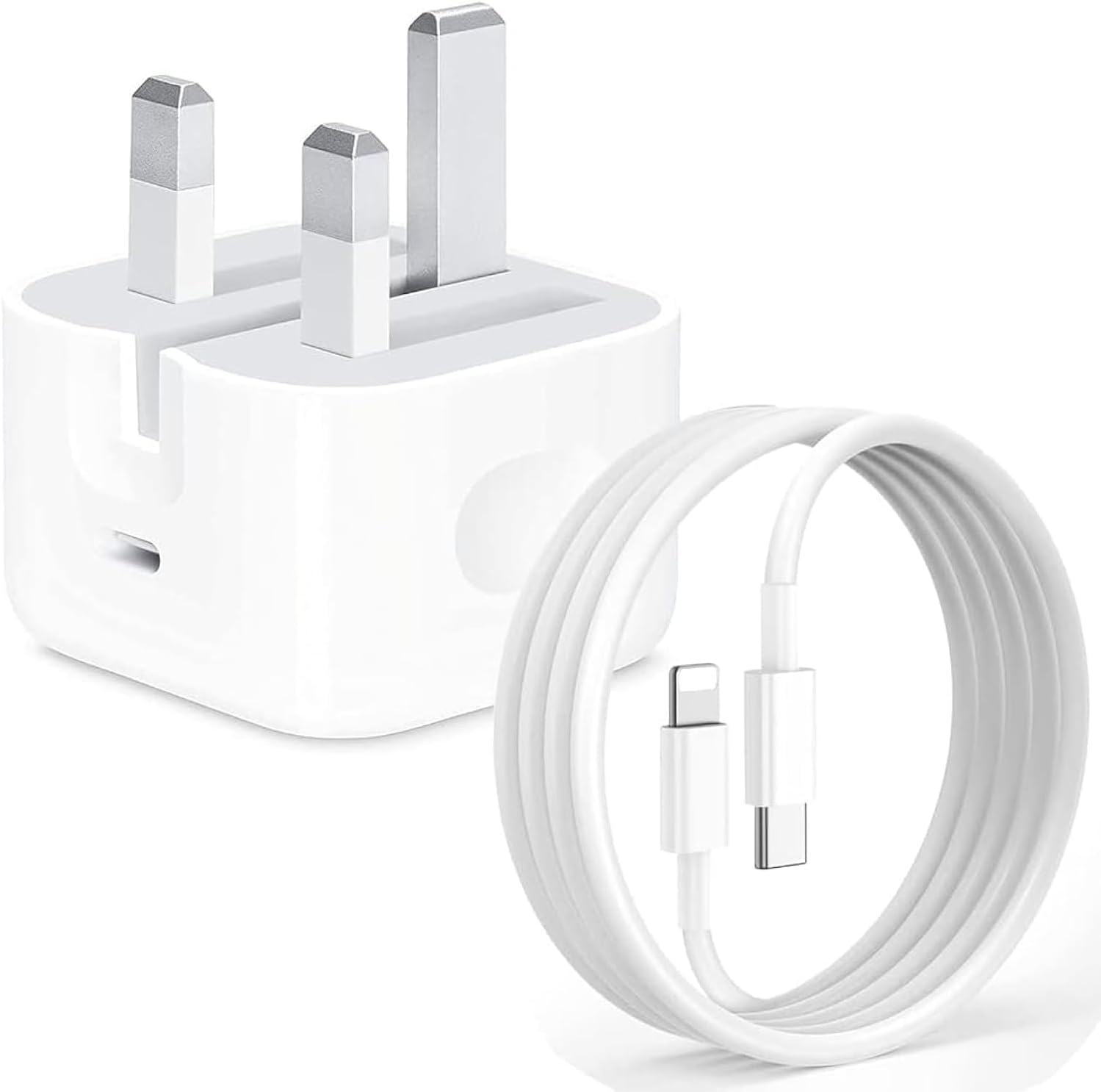 25W USB C Fast Charger Plug Cable for iPhone 14/13/12/ipad 10.2/10.2/9