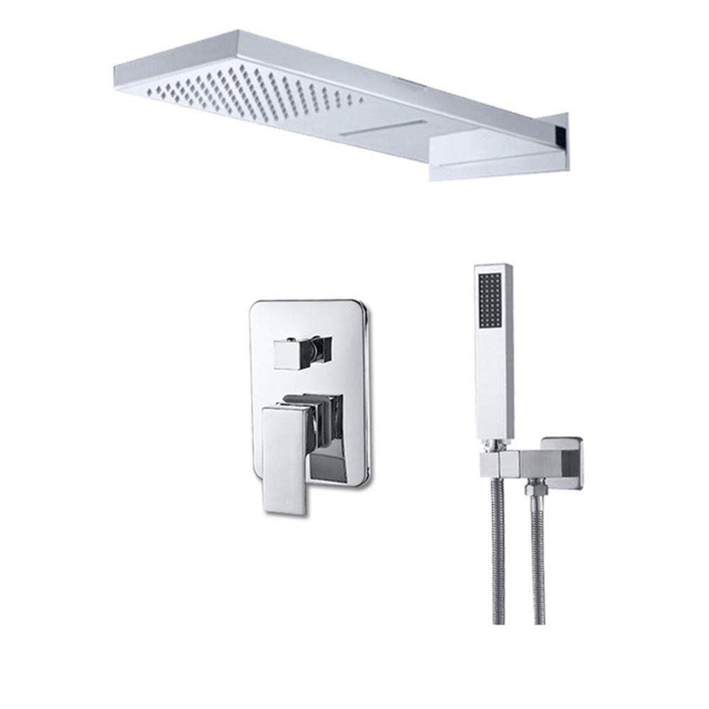 SWENEEN Handheld Showershower System,Hot And Cold Water Bathroom Shower Combination Set,Single Handle Shower Faucet Set With Waterfall Shower Head,Hand Shower,Oil Rubbed Bronze,Chrome
