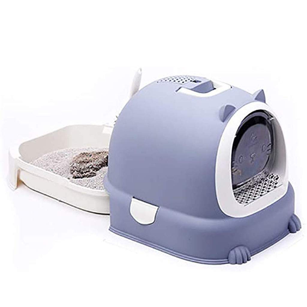 Arenero Gatos Cubierto, Bandeja Arena Gatos con Capucha Y Solapa, Caja de Arena para Gatos Cerrada con Pala