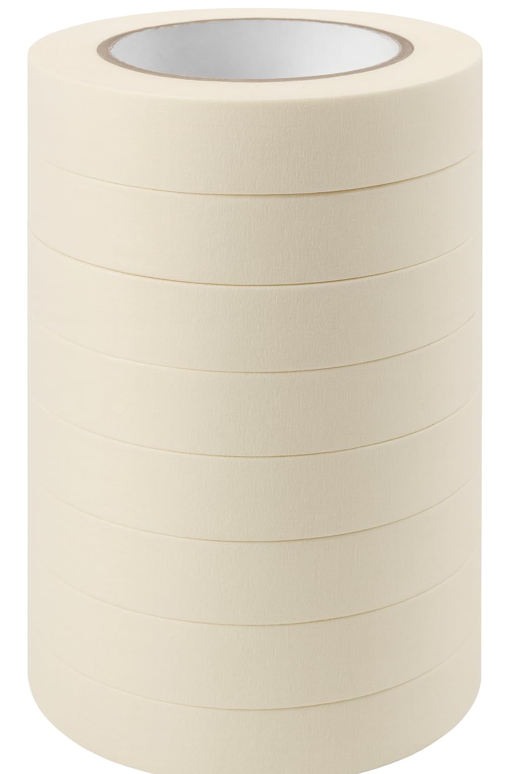 M.J 9X Premium Masking Tape 2" (25mm) * 50m Crepe Paper Tape – Painter’s Tape for Sharp Lines, No-Residue Removal, DIY & Decorating Essential, Arts & Crafts (9, 25mm x 50m)