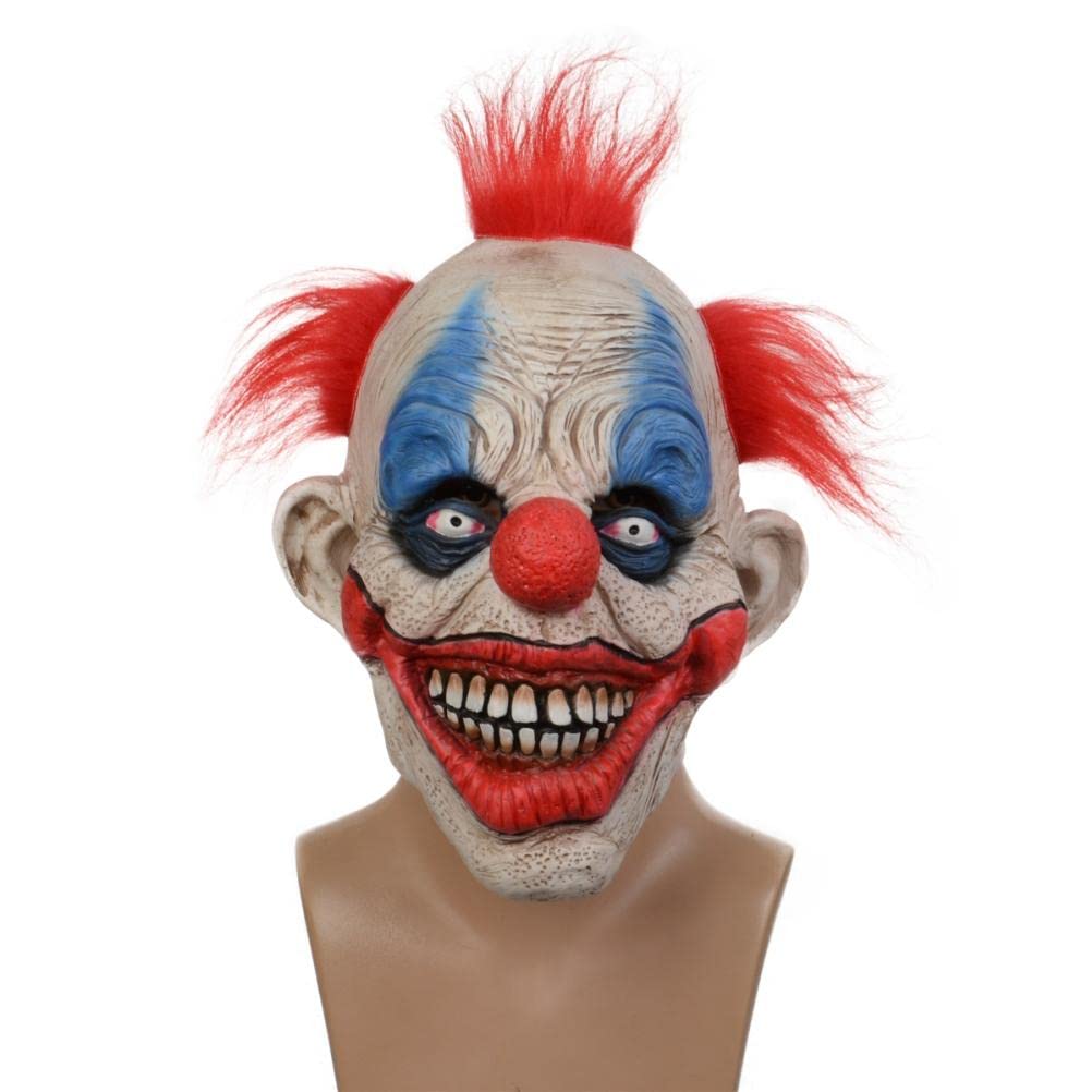 Scary Mask,Halloween Latex Clown Mask,Halloween Creepy Mask Costum With Hair,Horror Cosplay Costume Prop - Image 3