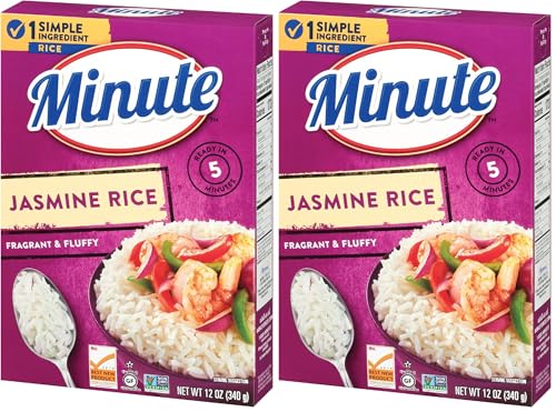 Image of Minute Jasmine Rice, Instant Jasmine Rice for Quick Dinner Meals, 12 Ounce Box (Pack of 2)