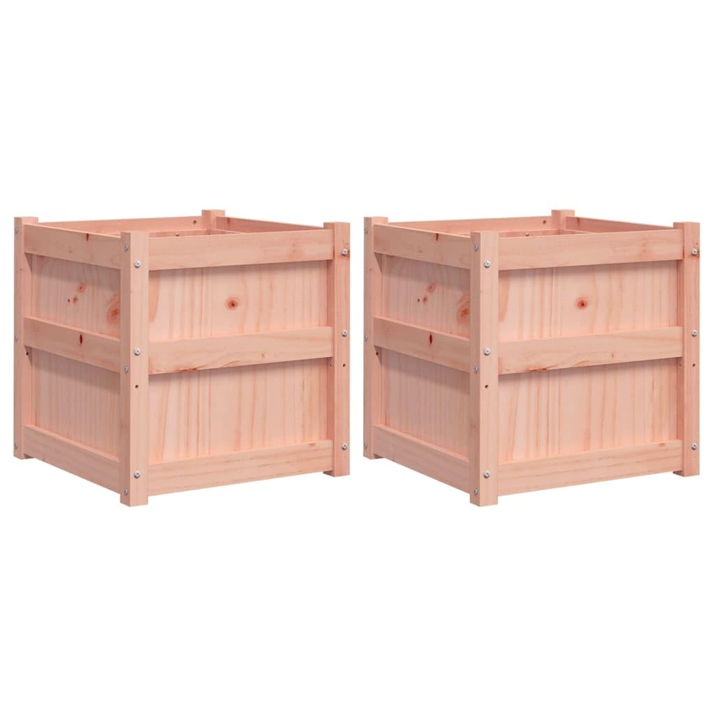 Pflanzkübel aus Douglasie 50 x 50 x 50 cm 2er Set Massivholz Gartenregal für Balkon Terrasse mit Modernem Design und Langlebiger Robustheit für Indoor Outdoor
