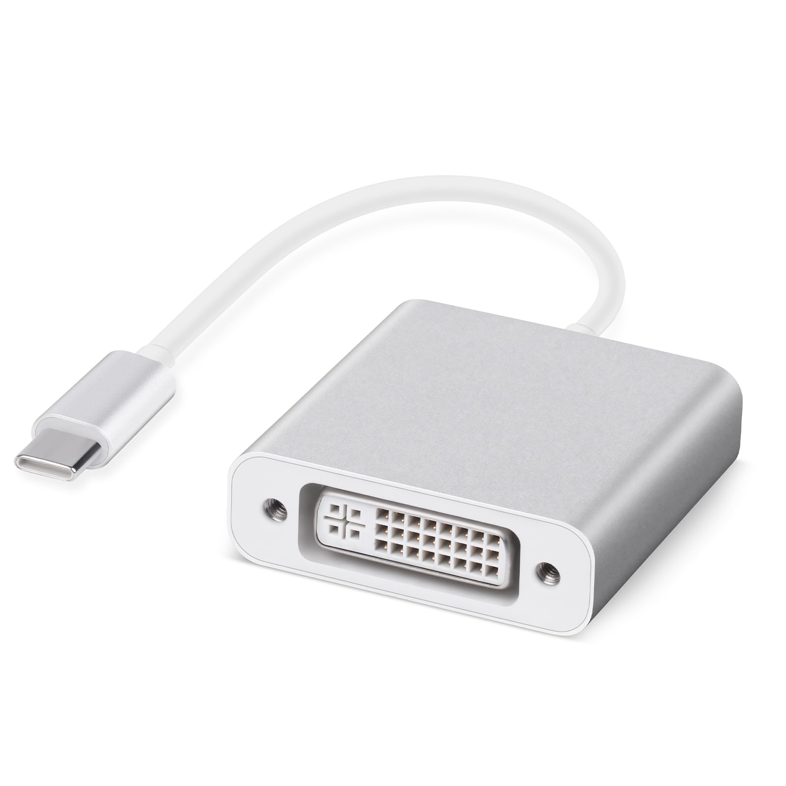 AXFEE Adattatore da USB C a DVI, Adattatore DVI 4K, Compatible Con MacBook Air/i-Pad Pro 2018, MacBook Pro 2018/2017, Samsung Galaxy S10/S9, Surface Book 2 -Argento