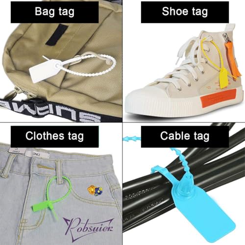 DIFLAX 120 Stück Plomben, Plomben Kunststoff, Sicherheitsplomben aus Kunststoff, Kunststoff-Kabelbinder Tags, kabelbinder Tags, Logistik Transport Tags, für Koffer, Reisegepäck, Beschriftung