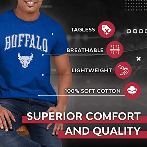 Campus-Colors-NCAA-Adult-Gameday-Cotton-T-Shirt-Premium-Quality-Semi-Fitted-Style-Officially-Licensed-Product-Buffalo-Bulls-Blue-Medium