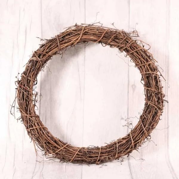 Direct Florist Supplies - 40cm (16") Natural Rattan Grape Vine Wicker Wreath - Base Wreath Making Floristry Floral Seasonal Autumn Christmas Xmas Display