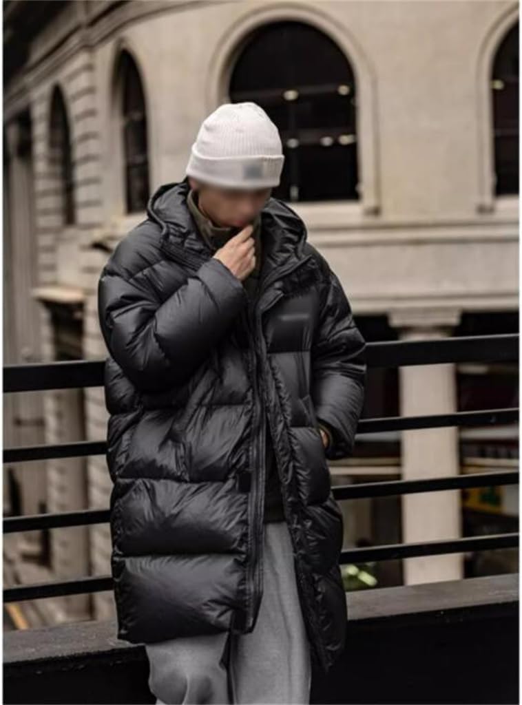 VIDI Hooded Down Jacket Male Long Winter Thick Brand Casual Lovers Coat