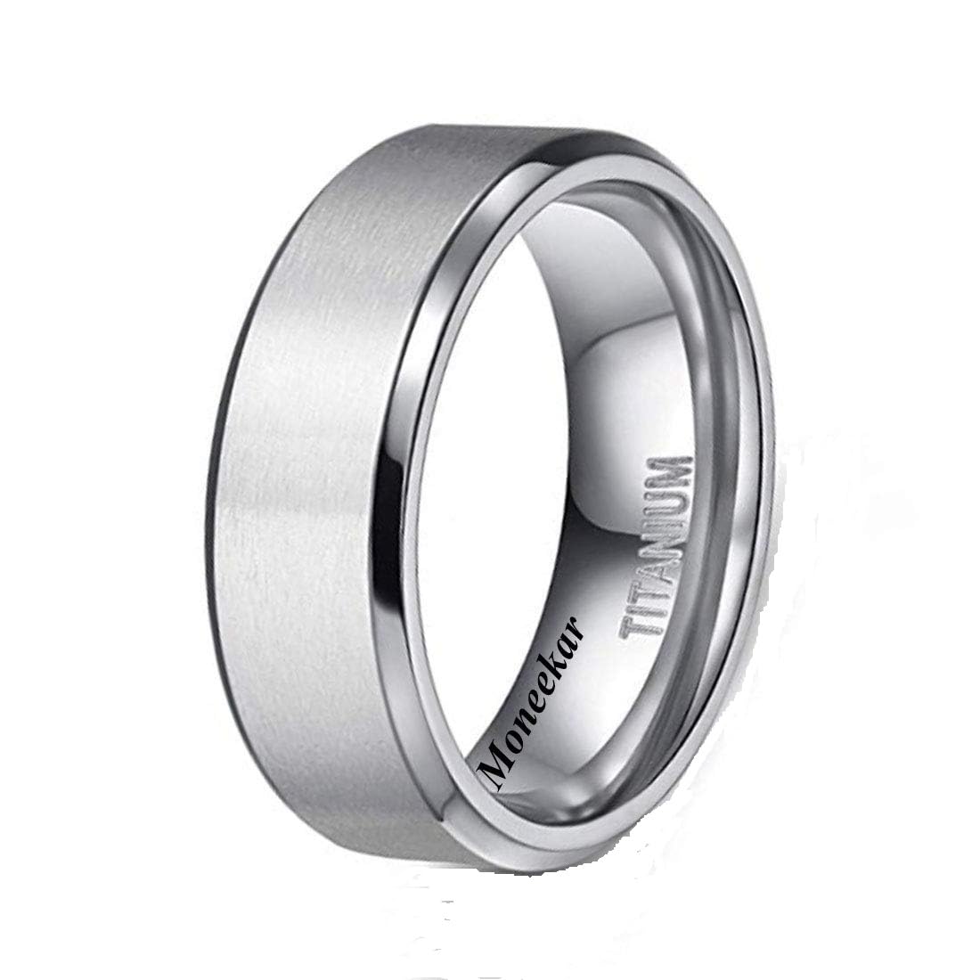 Moneekar Jewels 4MM/6MM/8MM Unisex Genuine Titanium Band Rings in Comfort Fit Matte Finish Rings for Men Women (B07K2TNMQW) Amazon Price History, Amazon Price Tracker