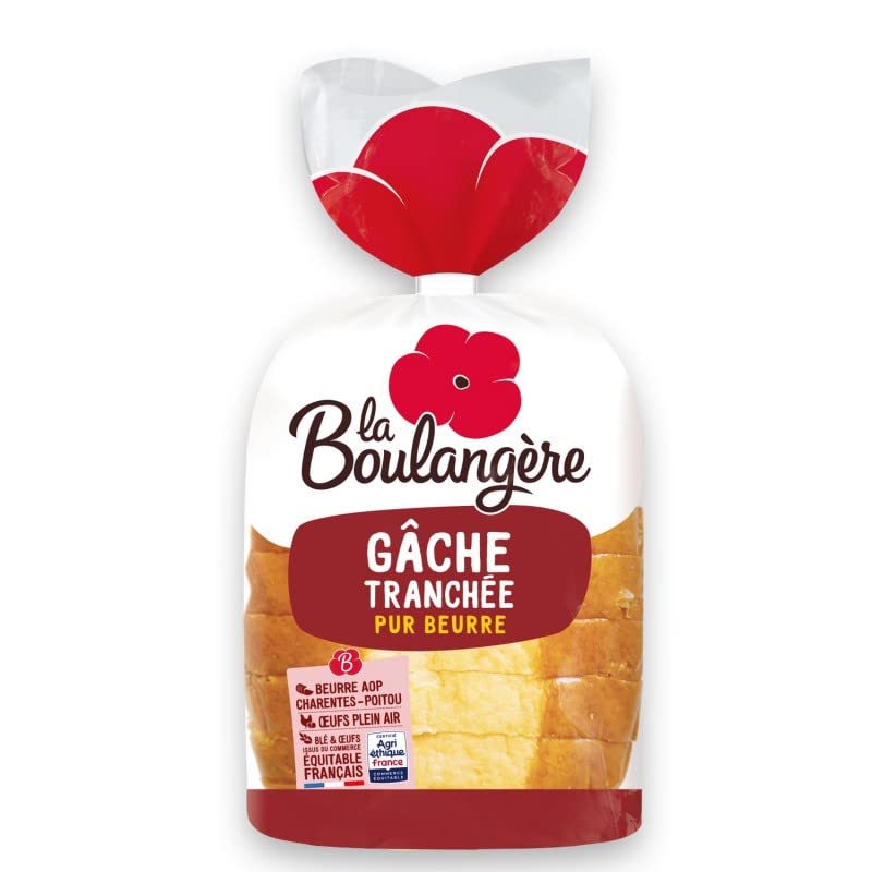 GÂCHE TRANCHÉE PUR BEURRE 400G, LA BOULANGERE, LOT DE 4