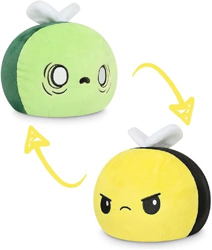 TeeTurtle - El peluche reversible original de abejas Boo - Juguete sensorial para aliviar el estrés - Zombi - Muestra tu estado de ánimo sin decir