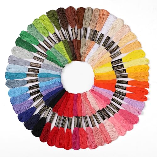 Zxiixz 50 Skeins Embroidery Floss, Rainbow Colors Friendship Bracelet String