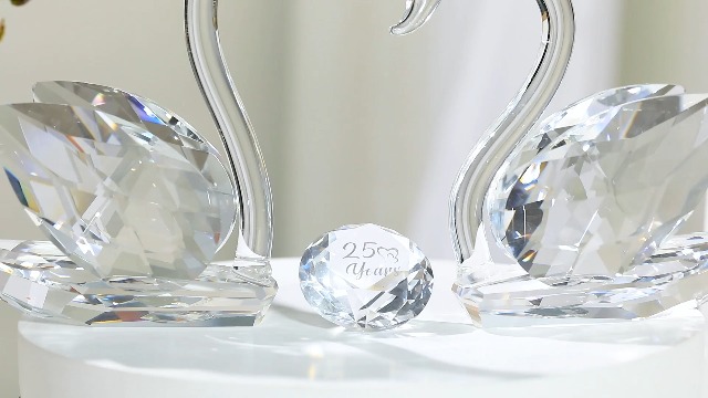 YWHL 25th Anniversary Swan Gifts for Couples, 25 Year Wedding