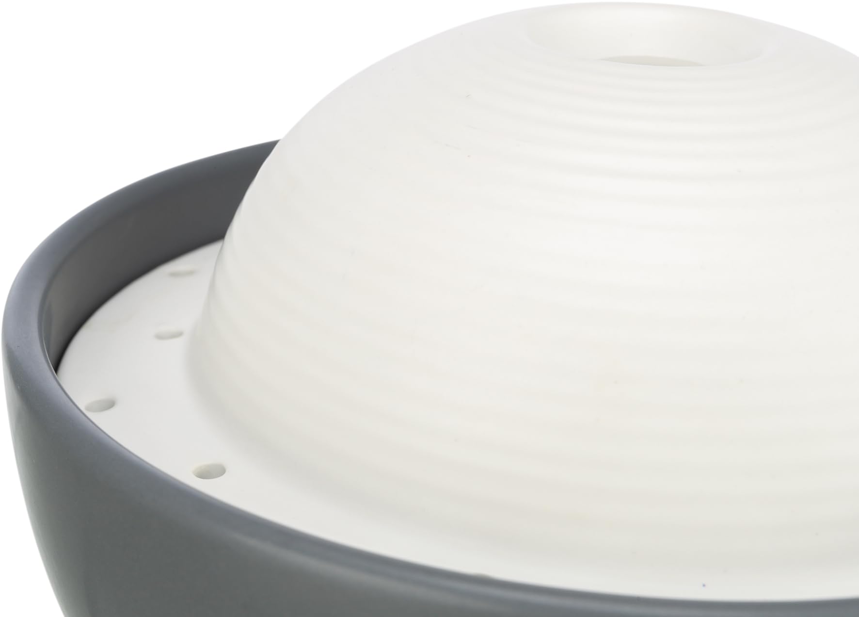 TRIXIE Fuente Vital Dome de Cerámica para Perros y Gatos, 1,5 L, Gris/Blanco - Bebedero Automático Higiénico con Flujo de Agua Constante y Bomba Regulable, Apto para Lavavajillas