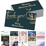 100PCS Custom Business Cards - Printable Personalized Cards with Logo, Name & Picture - Small Business Supplies, 3.5'2' Thank You Templates