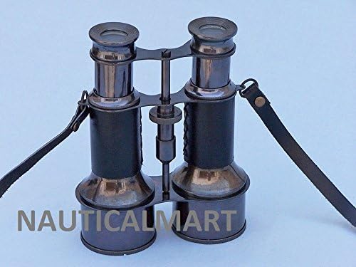 Captain's Nautical Oil-Rubbed Bronze with Leather Binoculars with Leather case 6"