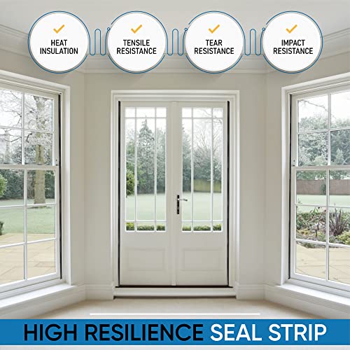 Adhesive V Shape Weather Stripping Weatherstrip, Flex Seal Strip Foam Door Frame Insulation Side Jamb Bottom Groove Gap Filler Soundproof V Weatherstripping (Black, 1/2 In X 1/2 In X 26 Ft) #TOP5