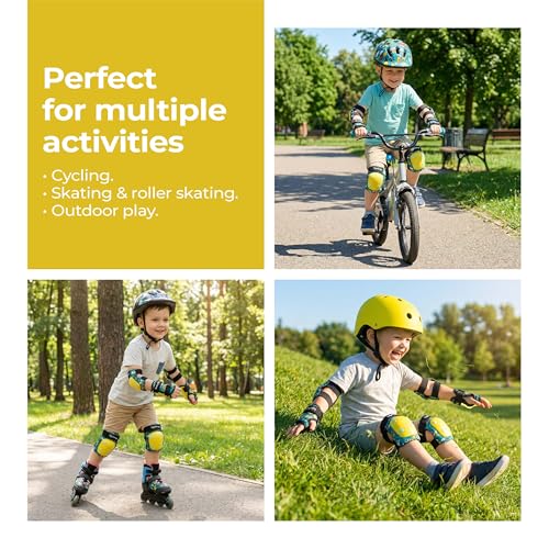 Image of Lifelong Kids Safety Protective Guard | Riding Gear for Cycling & Skating | Knee Pads for Kids, Elbow Guard, Wrist Support | Impact Protection | Yellow