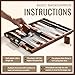 ropoda Backgammon Board Game Set (15 Inches) for Adults and Kids,Classic Board Strategy Game,Portable and Travel Backgammon Set with Premium Leather Case,Best Strategy & Tip Guide