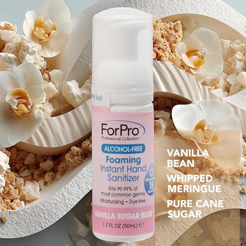 Image of ForPro Alcohol-Free Foaming Instant Hand Sanitizer, 1.7 Fl Oz - Moisturizing, Dye-Free Formula, Vanilla Sugar Bliss Scent