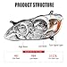 TopAutoGear for 2003 2004 2005 2006 2007 2008 Corolla Headlight Assembly for 2003-2008 Toyota Corolla Clear Lens Chrome Housing with Amber Reflector Headlamp Replacement Left and Right Pair